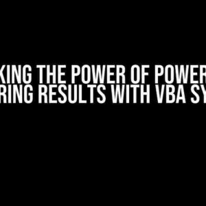 Unlocking the Power of Power Pivot: Filtering Results with VBA Syntax