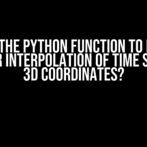 What is the Python function to perform a linear interpolation of time series in 3D coordinates?